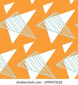 Patrón geométrico sin costuras veraniego. Forma de geo retro brillante para papel de libro de recortes digital y diseño de niños repetidos. Vegetación textil de camisa masculina divertida en vector.