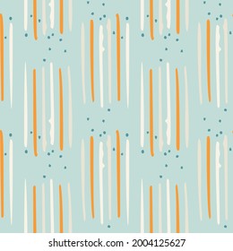 Summer tropical geometric seamless pattern. Bright retro geo shape for digital scrapbook paper and repeat kid design. Fun masculine shirt textile swatch in vector.