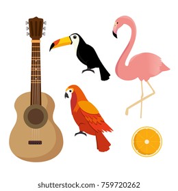 summer tropical graphic elements
