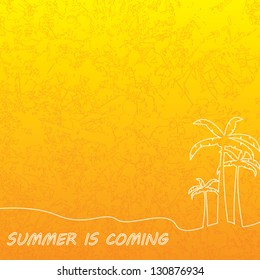 Summer tropical holiday background with palms