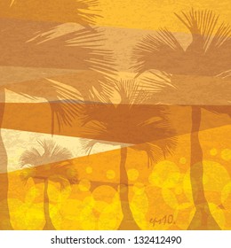 Summer tropical holiday background with palms
