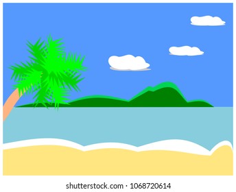 summer tropical island vector background