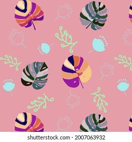 Hoja tropical de verano. Fondo natural. Diseño de ilustración vectorial.