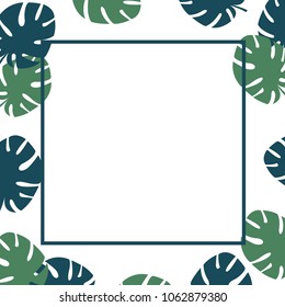 Summer Tropical Leaves Background. Vector illustration