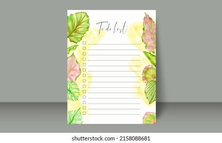 Summer Tropical Leaves To Do List Template