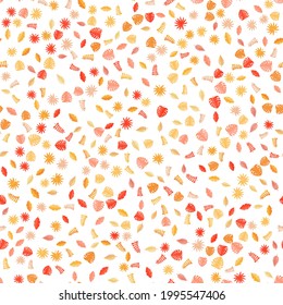 Summer tropical leaves isolated on white background. Seamless pattern. Vector Illustration. EPS10