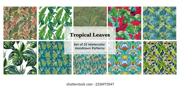 Summer tropical leaves pattern, colorful plant for decorative fabric, textile, print or wallpaper