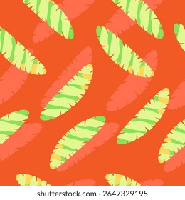Summer tropical leaves, seamless patterns with floral for fabric, textiles, clothing, wrapping paper, cover, banner, interior decor, abstract backgrounds.