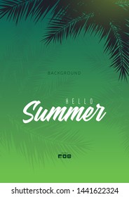 Summer Tropical palm leaves. Exotic palms tree. Floral Background.