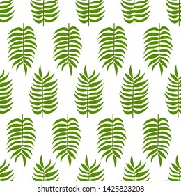 Summer tropical palm leaves seamless pattern isolated on white background. Vector floral grunge design for cards, web,fashion, interior, wrapping, packaging and natural product.