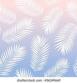 Summer tropical palm tree leaves seamless pattern. Vector grunge design for cards, wallpapers, backgrounds and natural product.