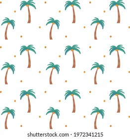 Summer tropical palm tree seamless pattern vector