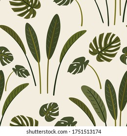 Patrón tropical de verano. Textura sin fisuras del vector.