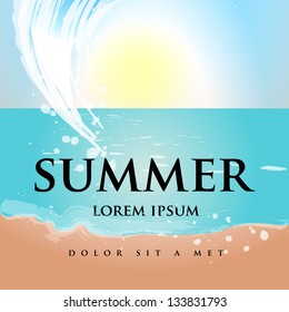 Summer Tropical Poster - Vector Illustration, Graphic Design Editable For Your Design