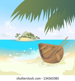 Summer Tropical Poster - Vector Illustration, Graphic Design Editable For Your Design
