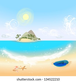 Summer Tropical Poster - Vector Illustration, Graphic Design Editable For Your Design