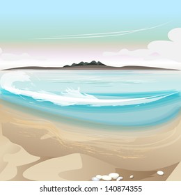 Summer Tropical Poster - Vector Illustration, Graphic Design Editable For Your Design