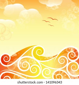 Summer Tropical Poster - Vector Illustration, Graphic Design Editable For Your Design