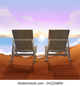 Summer Tropical Poster - Vector Illustration, Graphic Design Editable For Your Design