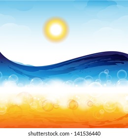 Summer Tropical Poster - Vector Illustration, Graphic Design Editable For Your Design