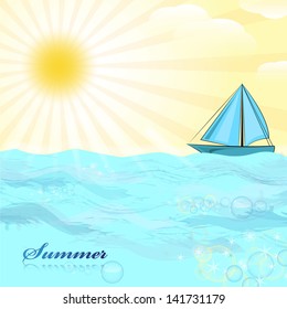 Summer Tropical Poster - Vector Illustration, Graphic Design Editable For Your Design