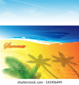 Summer Tropical Poster - Vector Illustration, Graphic Design Editable For Your Design