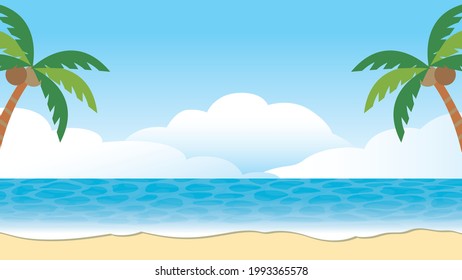 Summer tropical sea beach palm trees
