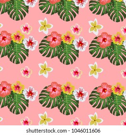 summer tropical seamless pattern background. vector illustration. eps 10