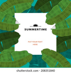 summer tropical template, tropical paradise background vector