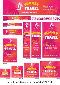 Summer Tropical Travel Web Banners Set