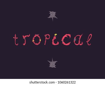 Summer tropical vector design for banner or flyer lettering.