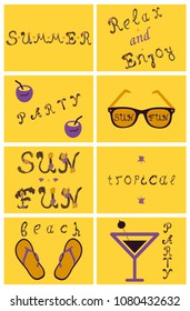 Summer tropical vector design for banner or flyer lettering.