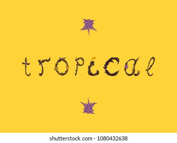 Summer tropical vector design for banner or flyer lettering.