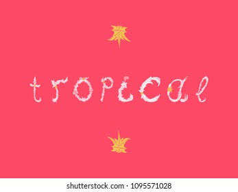 Summer tropical vector design for banner or flyer lettering.