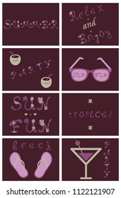 Summer tropical vector design for banner or flyer lettering.