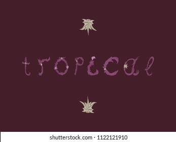 Summer tropical vector design for banner or flyer lettering.