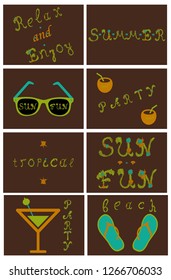 Summer tropical vector design for banner or flyer lettering.