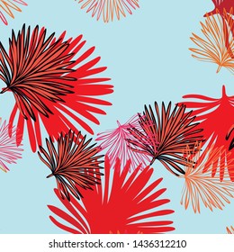 Summer tropical vector design for banner or flyer with exotic leaves.