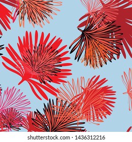 Summer tropical vector design for banner or flyer with exotic leaves.