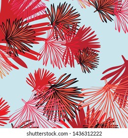 Summer tropical vector design for banner or flyer with exotic leaves.