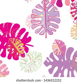 Summer tropical vector design for banner or flyer with exotic leaves.