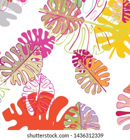 Summer tropical vector design for banner or flyer with exotic leaves.