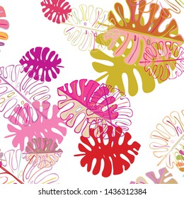 Summer tropical vector design for banner or flyer with exotic leaves.