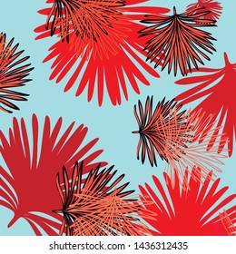 Summer tropical vector design for banner or flyer with exotic leaves.