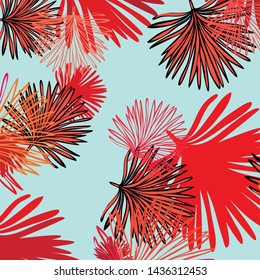 Summer tropical vector design for banner or flyer with exotic leaves.