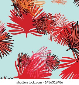Summer tropical vector design for banner or flyer with exotic leaves.