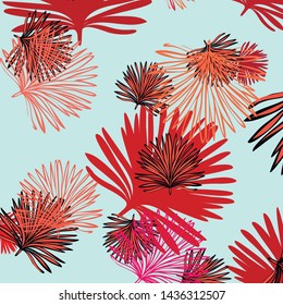 Summer tropical vector design for banner or flyer with exotic leaves.