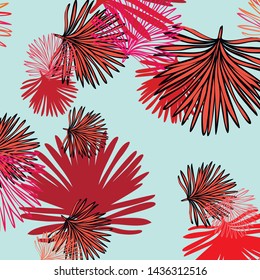 Summer tropical vector design for banner or flyer with exotic leaves.