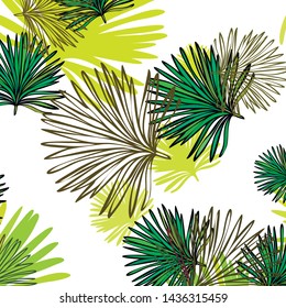 Summer tropical vector design for banner or flyer with exotic leaves.