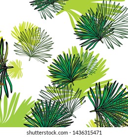 Summer tropical vector design for banner or flyer with exotic leaves.